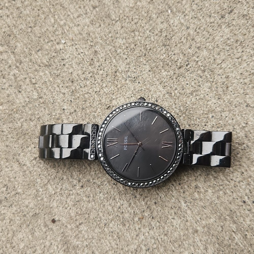 FOSSIL black stainless steel watch